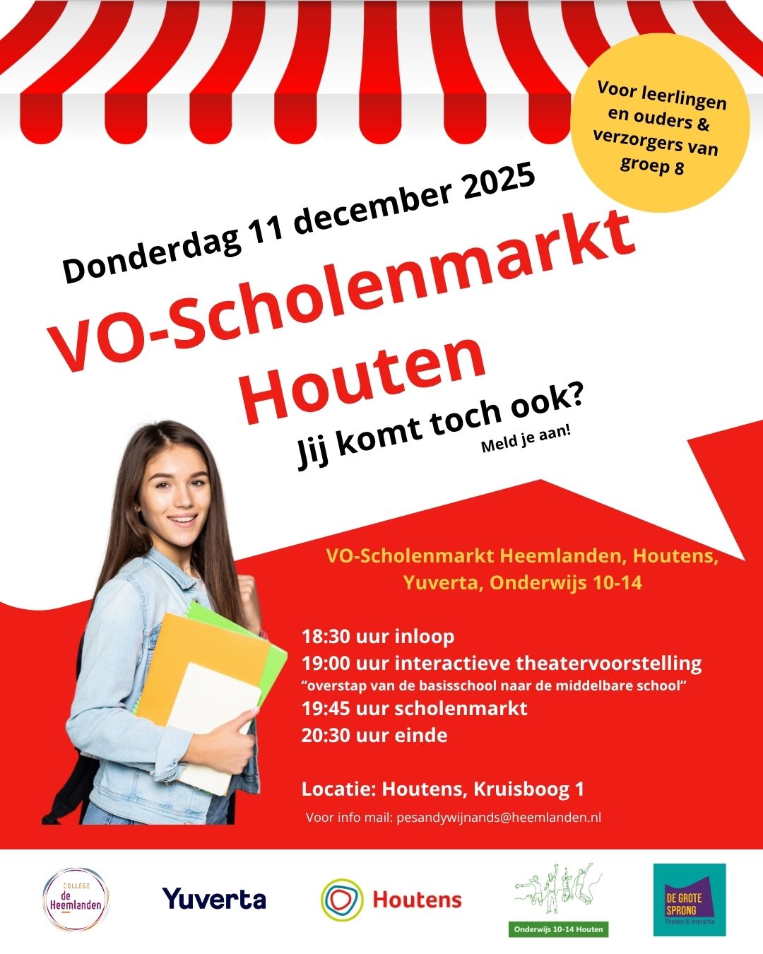 VO-scholenmarkt Houten keert terug: ontdek alle middelbare scholen op één avond