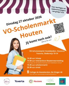 Uitnodiging voor de VO-scholenmarkt voor groep 7 & 8 in Houten
